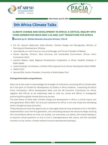 5th Africa Climate Talks