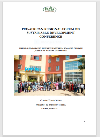 Pre-African Regional Forum On Sustainable Development Conference