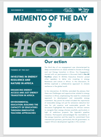 Memento Of The Day COP29 -Day 3