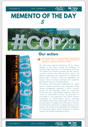 Memento Of The Day COP29 -Day 5