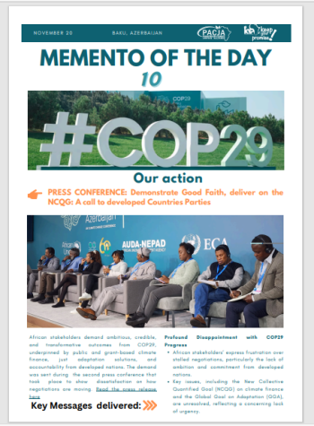 Memento Of The Day COP29 -Day 10