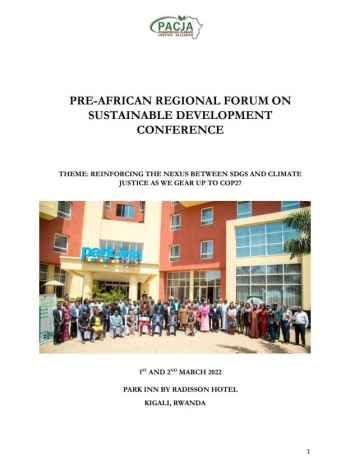 PRE-AFRICAN REGIONAL FORUM ON  SUSTAINABLE DEVELOPMENT  CONFERENCE