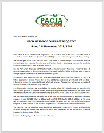 PACJA Response On Draft NCQG Text