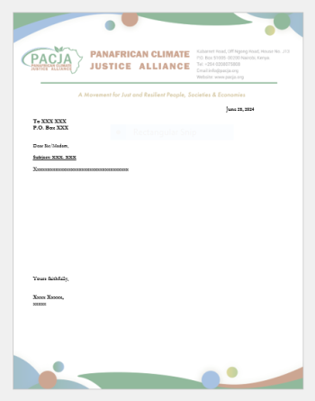 PACJA Official Letterhead