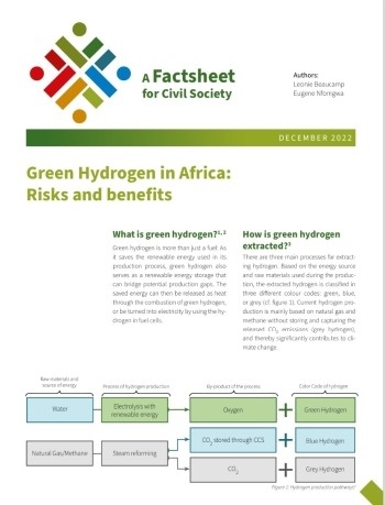 A Fact Sheet For Civil Society: Green Hydrogen In Africa, Risks and Benefits