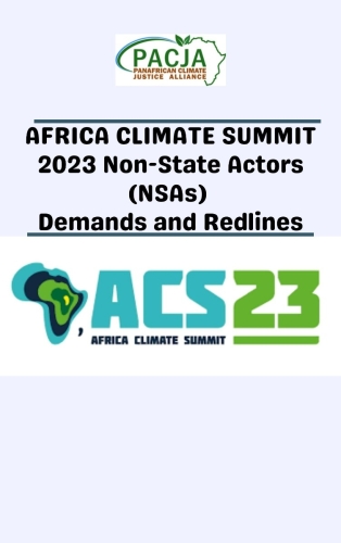 AFRICA CLIMATE SUMMIT 2023 Non-State Actors (NSAs) Demands and Redlines