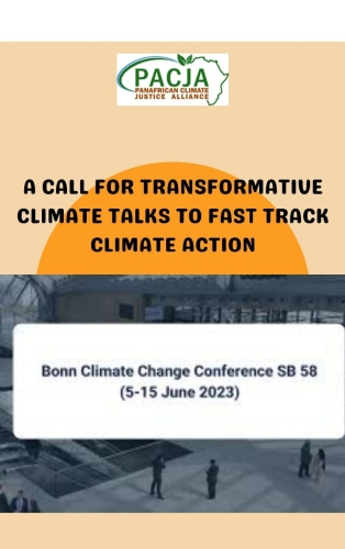 A CALL FOR A TRANSFORMATIVE CLIMATE TALKS TO FAST TRACK CLIMATE ACTION