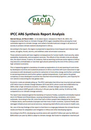 IPCC AR6 Synthesis Report Analysis