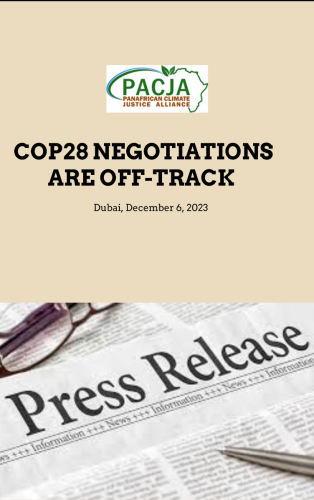 COP28 NEGOTIATIONS ARE OFF-TRACK